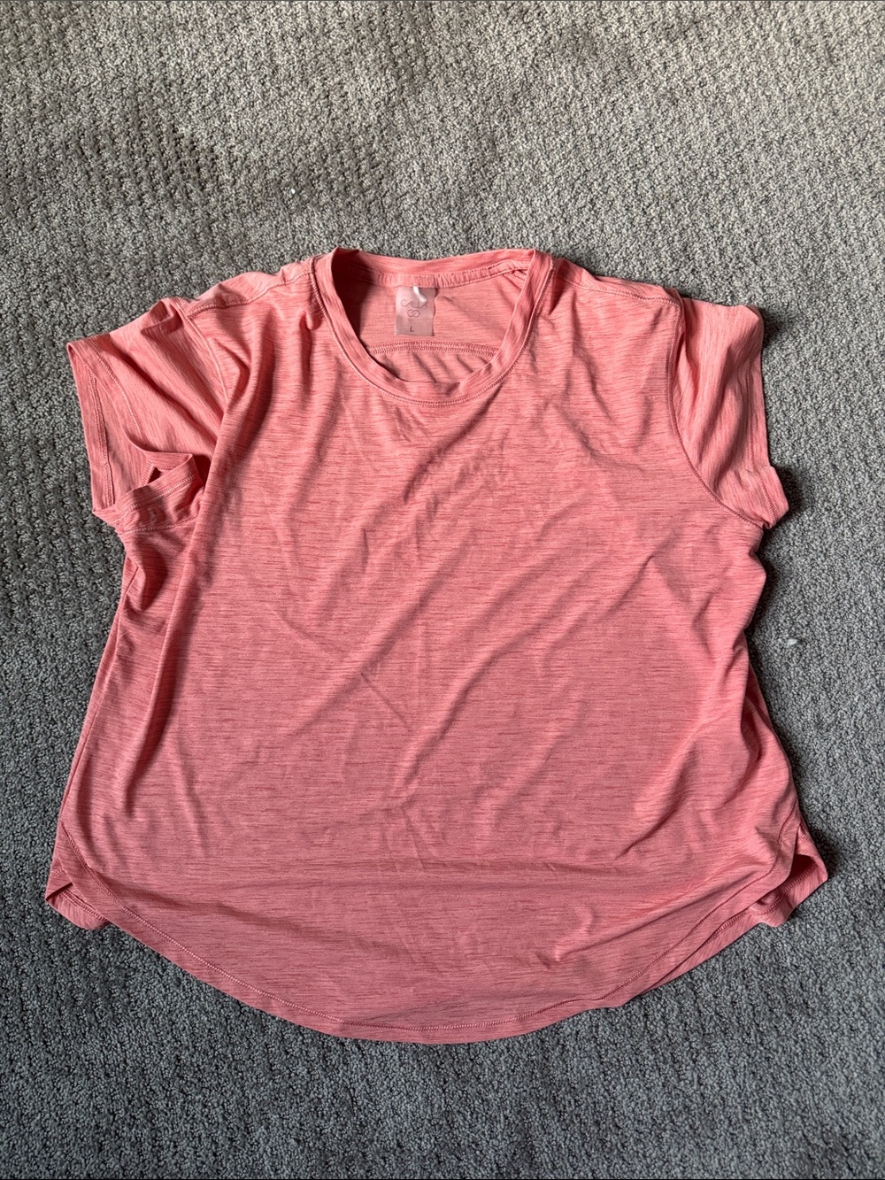 CALIA by Carrie Underwood Coral Heather Short Sleeve Crewneck Top